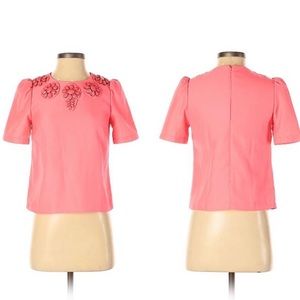Karta for Anthro Embellished Puff Sleeve Top Pink